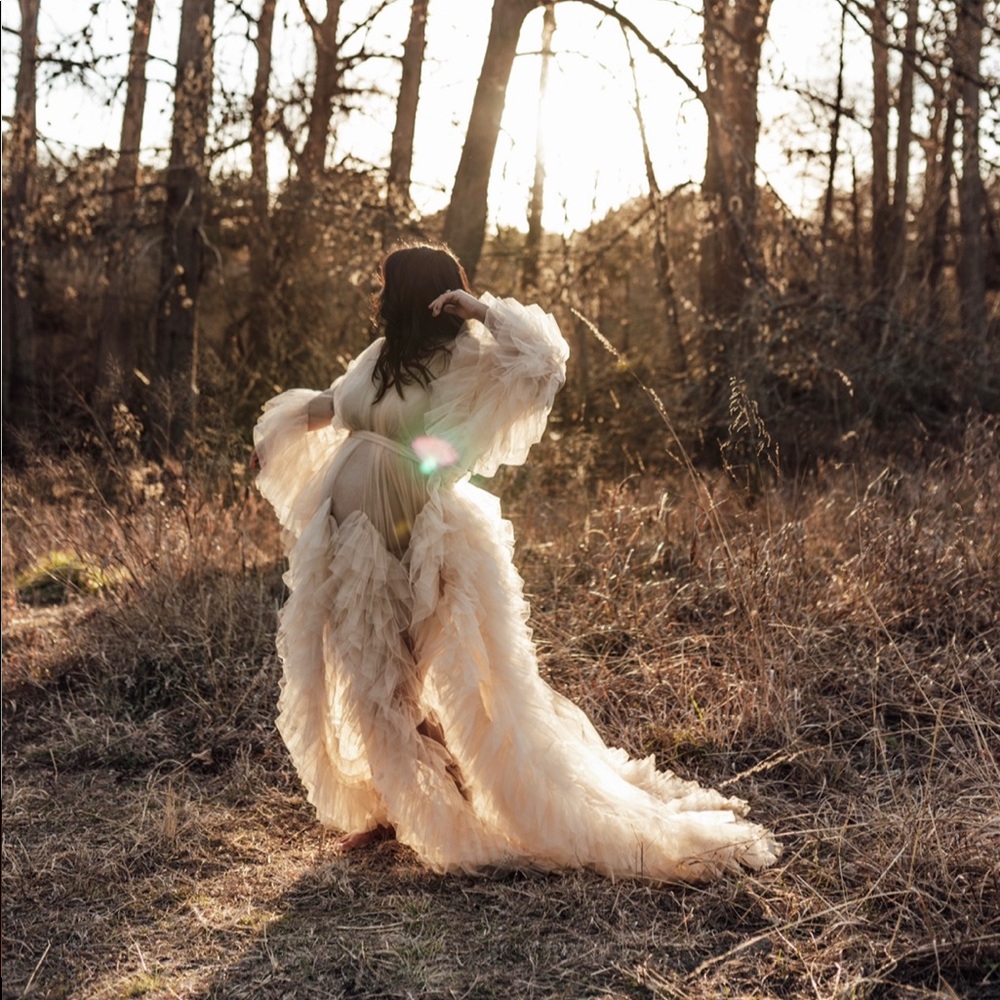 COPY - Tulle robe in nude. Dramatic photoshoot dress/ robe.